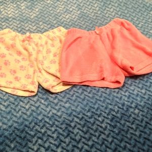 Lot of 2 plush pajama shorts